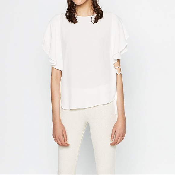 zara ruffle sleeve top